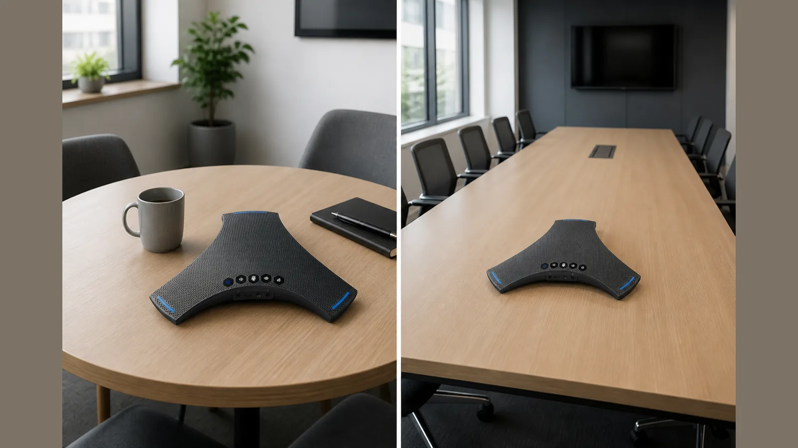 UK guide visual for choose the right size conference speakerphone UK