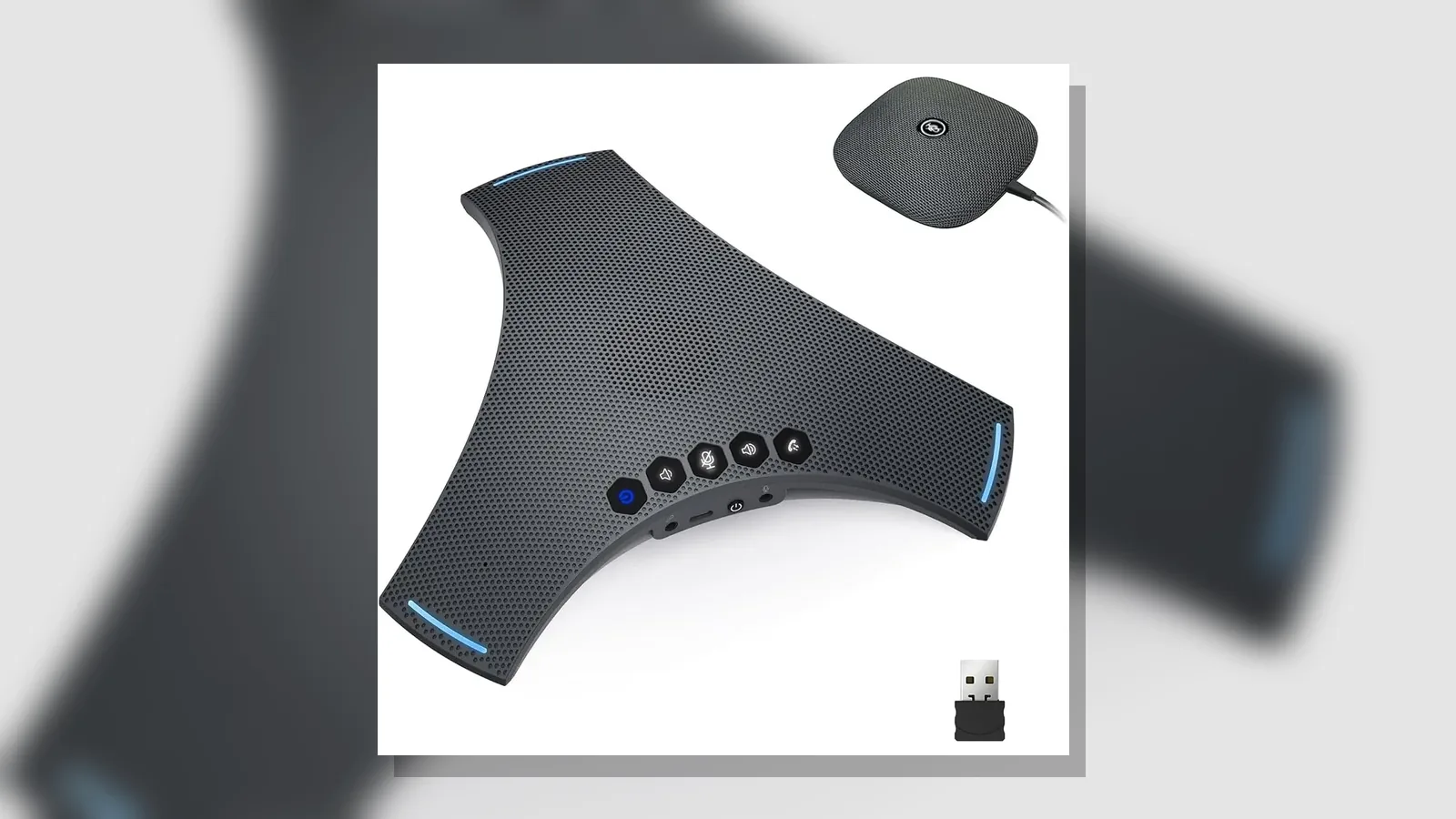 UK guide visual for conference speakerphone kit contents checklist